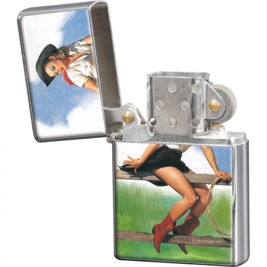 Bricheta metalica Pin Up Cowgirl 1