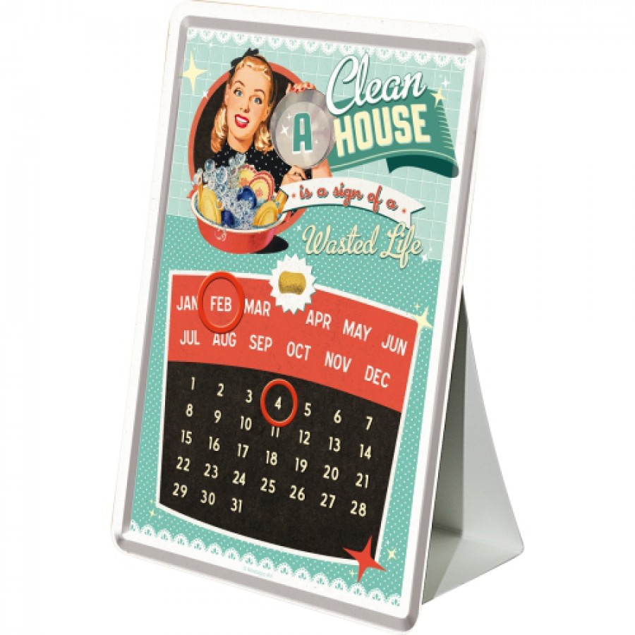 Calendar metalic de birou A Clean House is a Sign of a wasted life1014cm 1