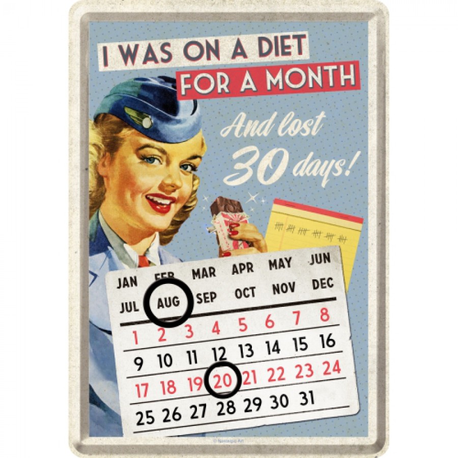 Calendar metalic de birou I was on a diet1014cm