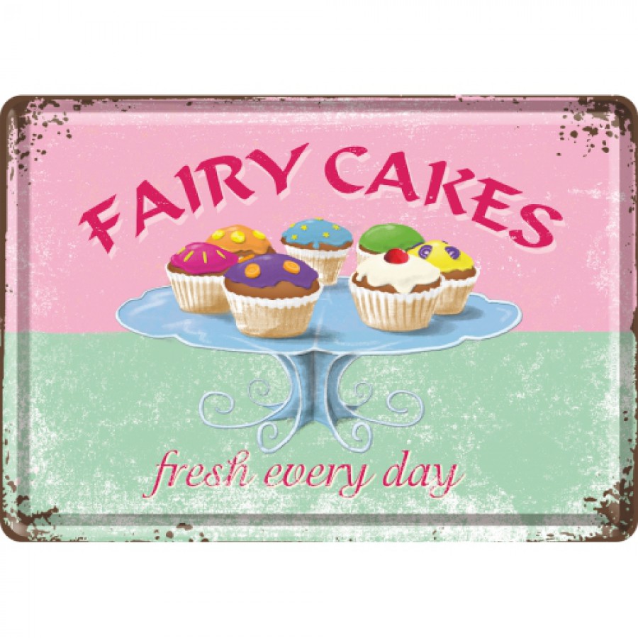 Carte postala metalica 10x14 Fairy Cakes