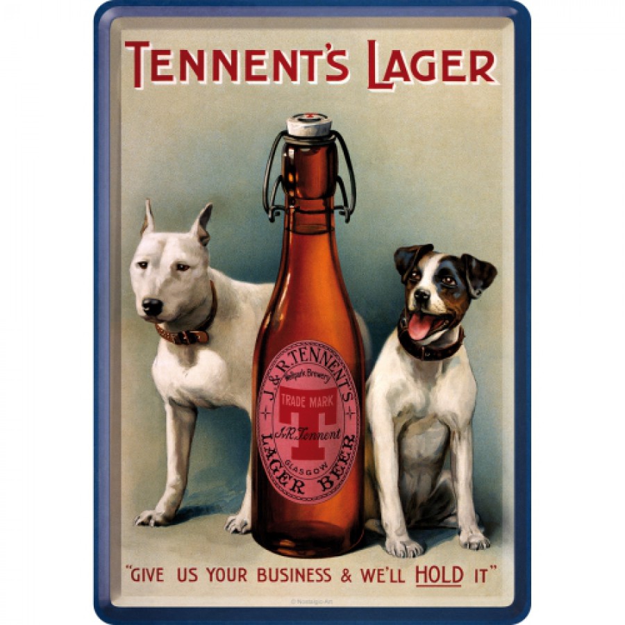 Carte postala metalica 10x14 Tennents lager