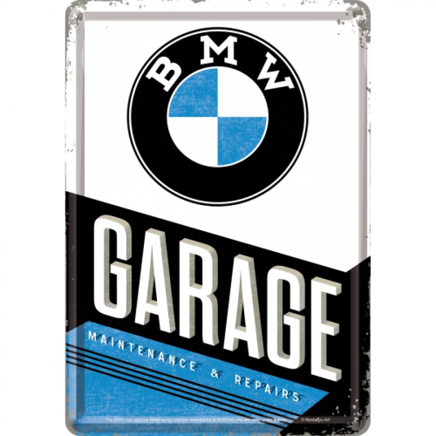 Carte postala metalica BMW Garage