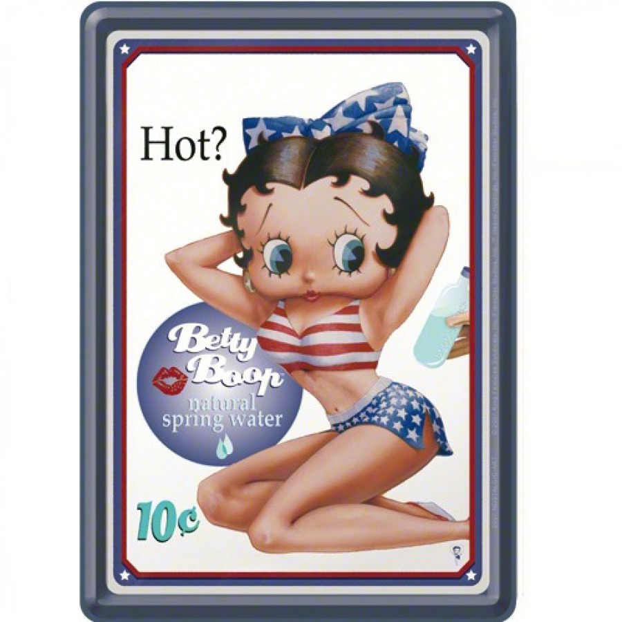 Carte postala metalica Betty Boop Hot