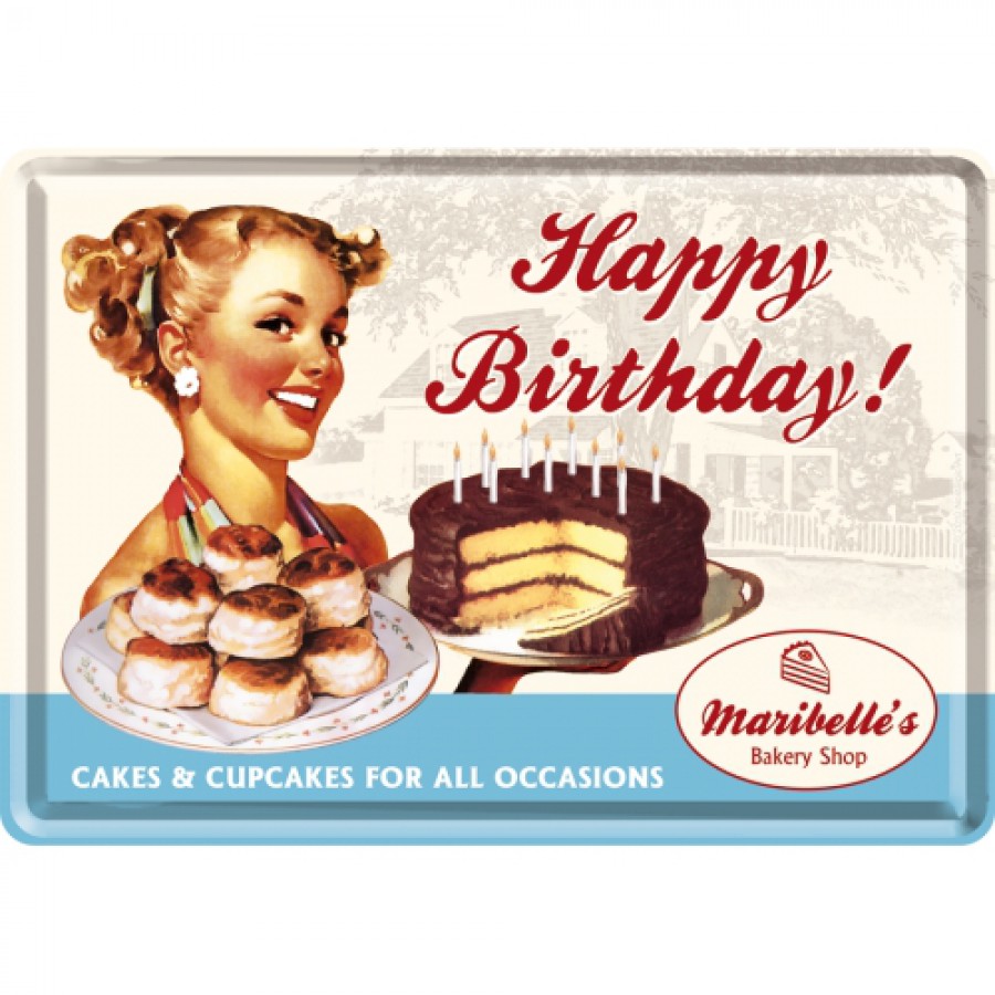 Carte postala metalica Birthday Cake