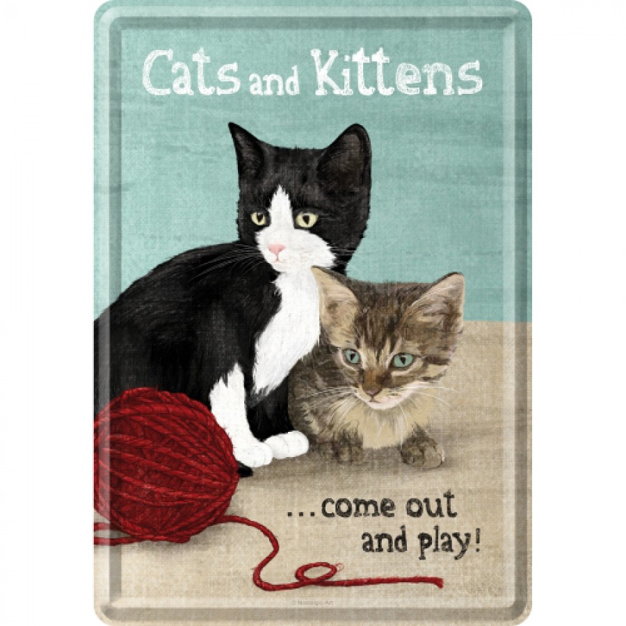 Carte postala metalica Cats and Kittens