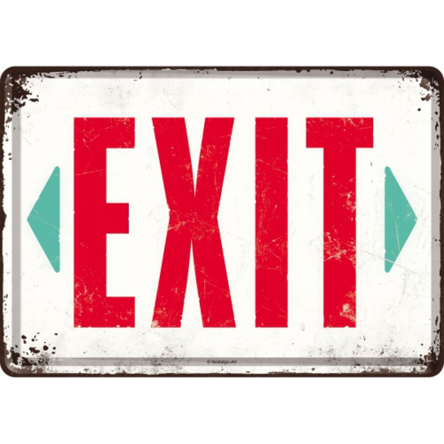Carte postala metalica Exit Iesire