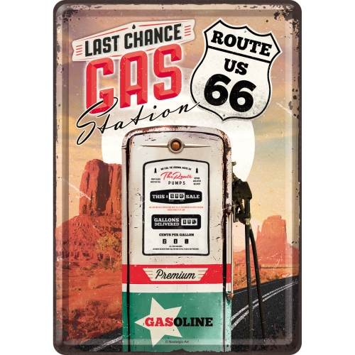 Carte postala metalica Gas Station