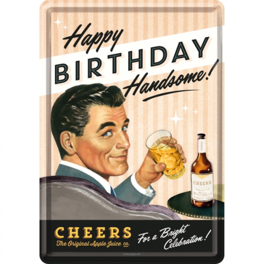 Carte postala metalica Happy Birthday Man
