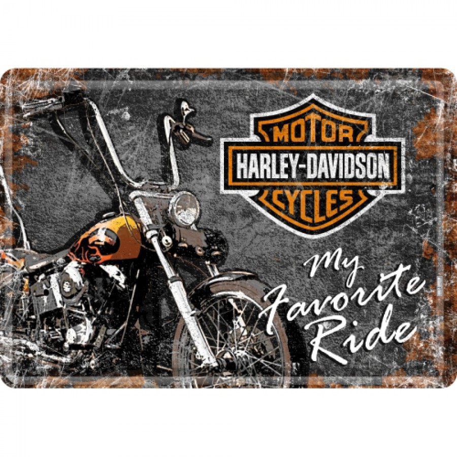 Carte postala metalica Harley Davidson My Favorite Ride