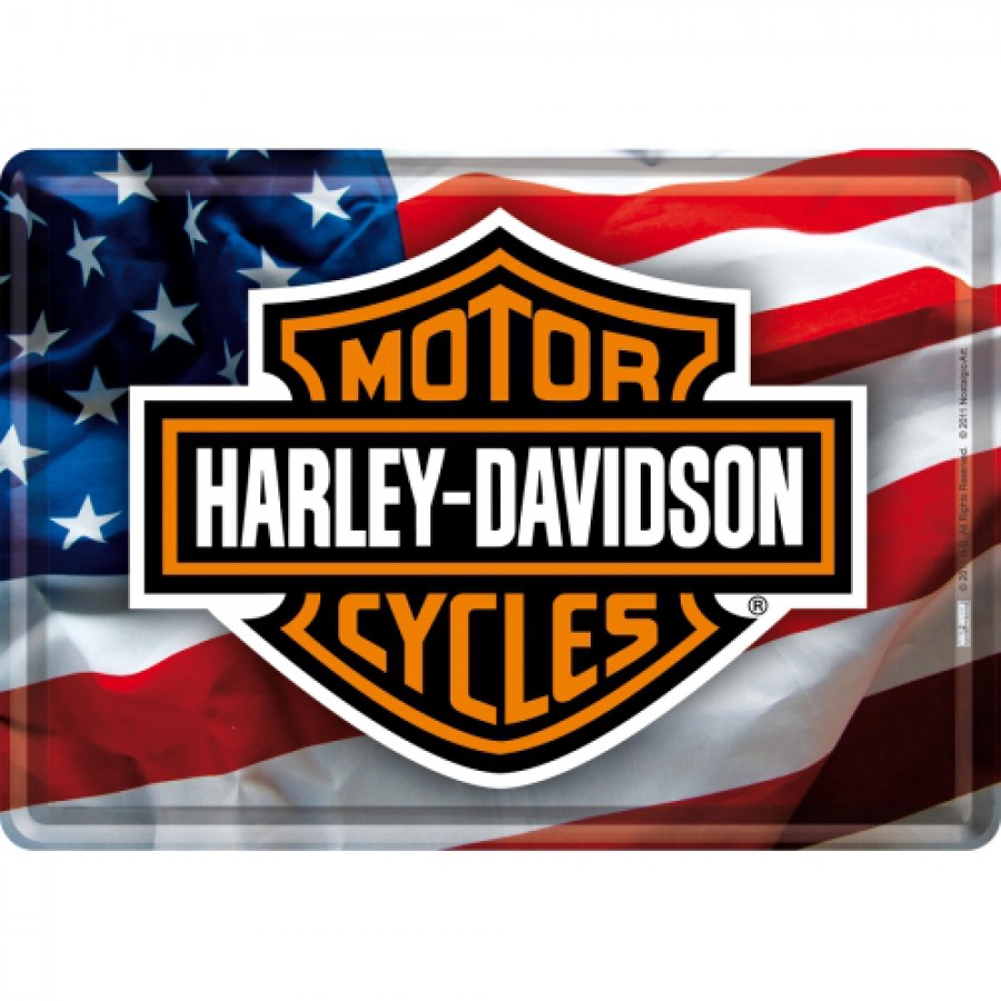 Carte postala metalica Harley Davidson USA