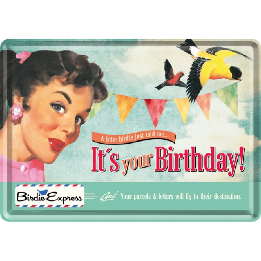 Carte postala metalica Its your Birthday