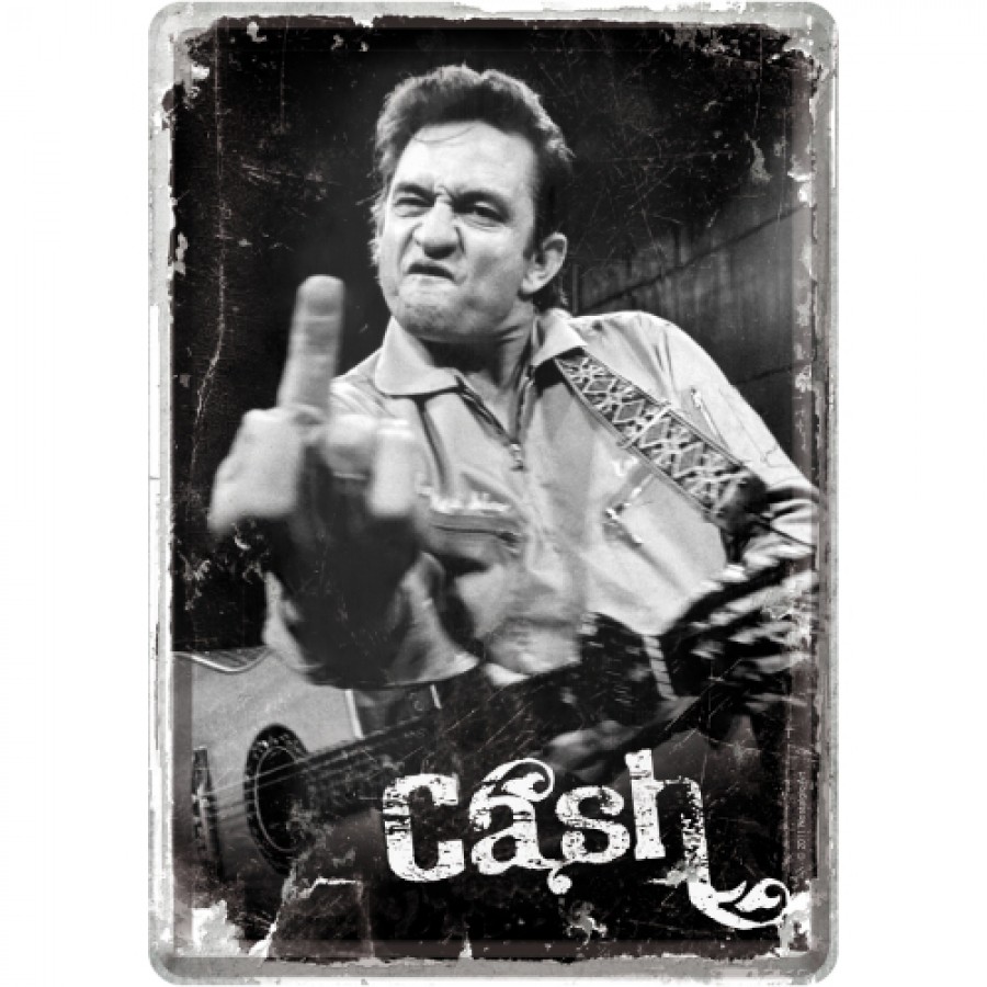 Carte postala metalica Johnny Cash