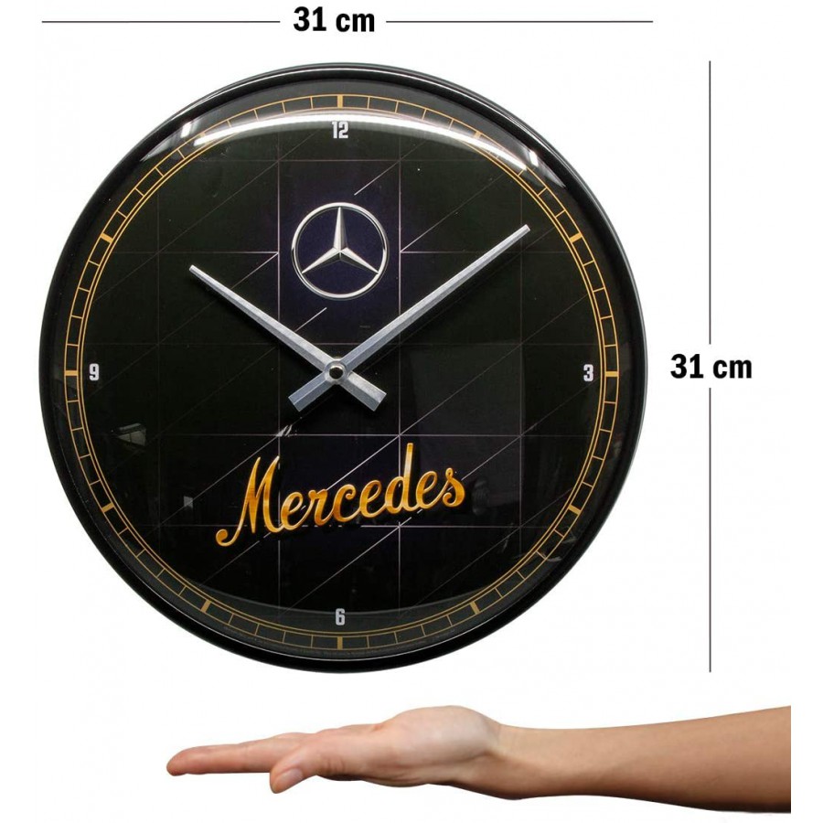 Ceas de perete Mercedes Benz Silver Gold 1