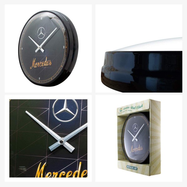 Ceas de perete Mercedes Benz Silver Gold 2