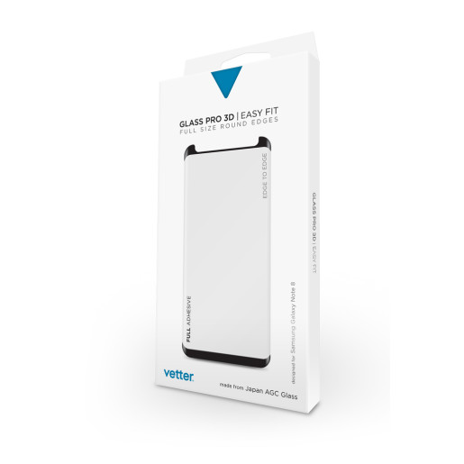 FolieGeam de protectie Vetter pentru Samsung Galaxy Note 8 3D Tempered Glass Easy Fit Full Adhesive Black