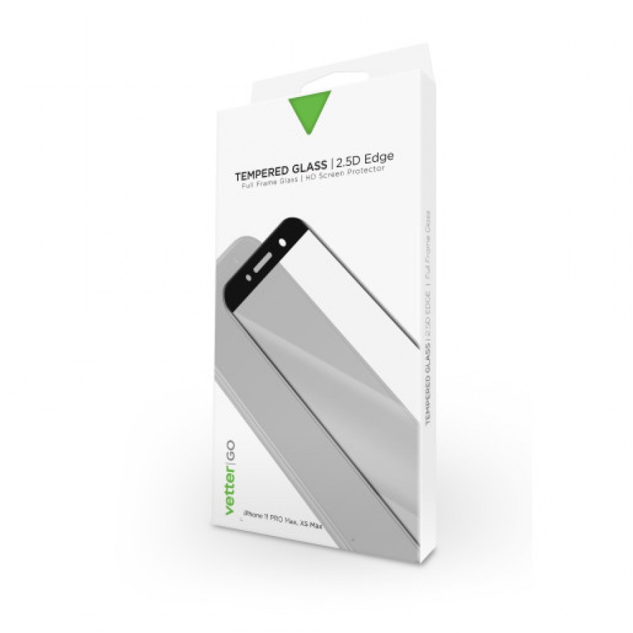 FolieGeam de protectie Vetter pentru iPhone 11 Pro Max Full Frame Tempered Glass Vetter GO Black