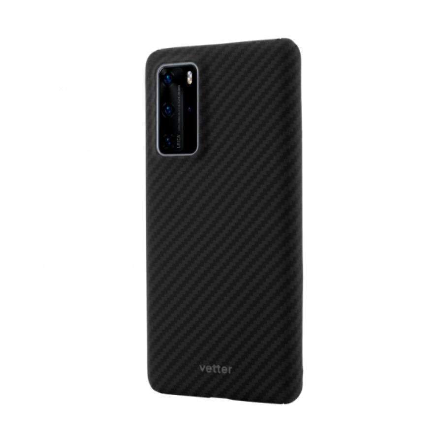 Husa Vetter pentru Huawei P40 Pro Clip On Ultra Slim made from Aramid Fiber Kevlar Magnetic Black