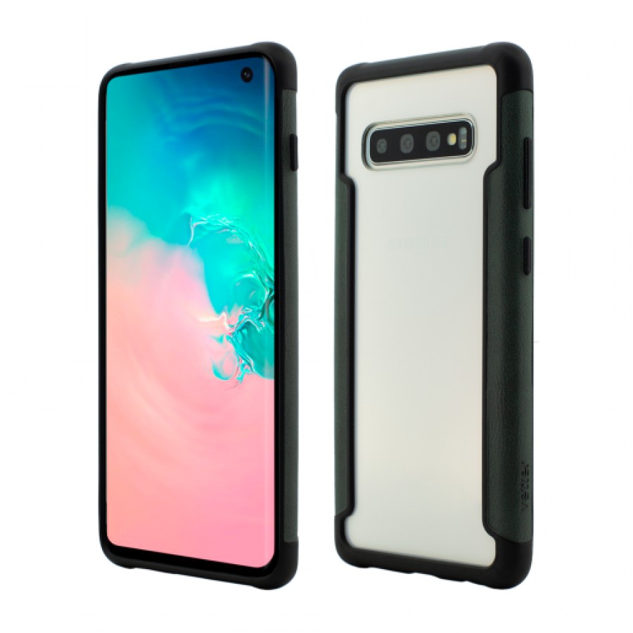 Husa de protectie Vetter Smart pentru Samsung Galaxy S10 Soft Edge and Clear Back Green