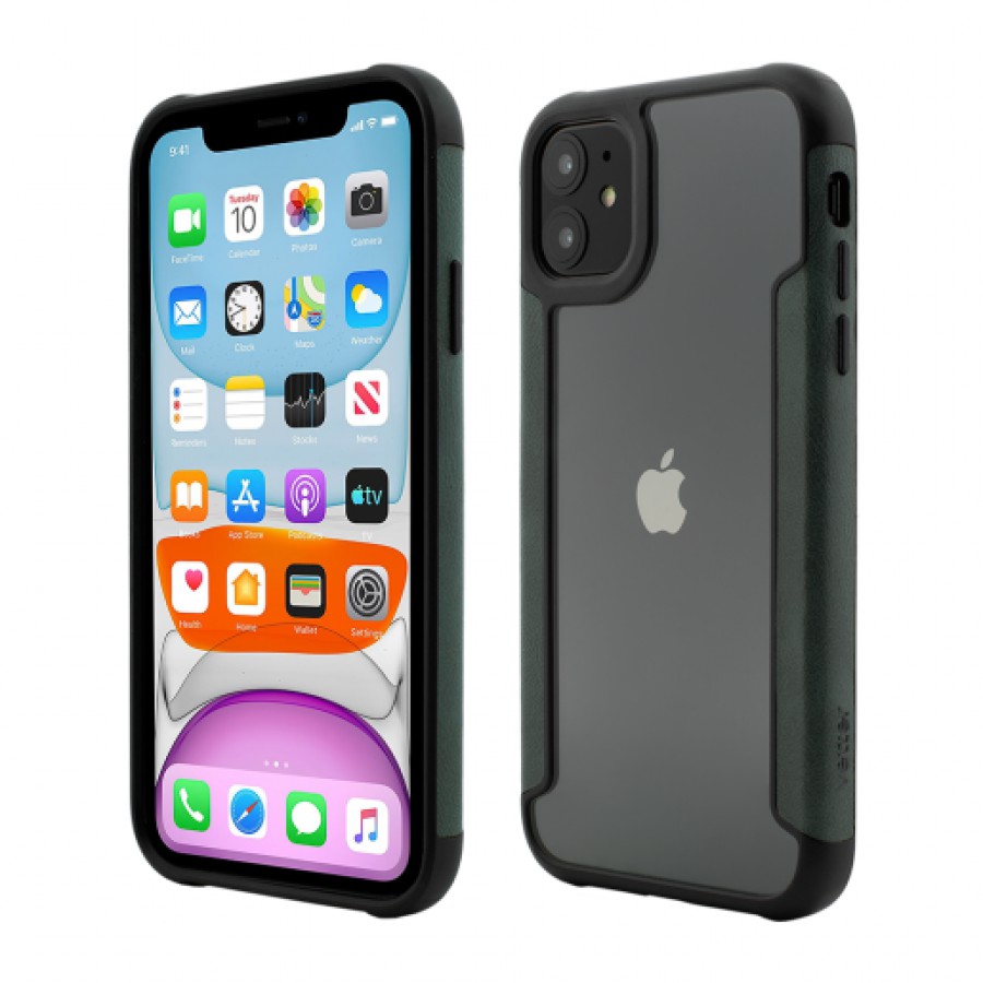 Husa de protectie Vetter Smart pentru iPhone 11 Soft Edge and Clear Back Green