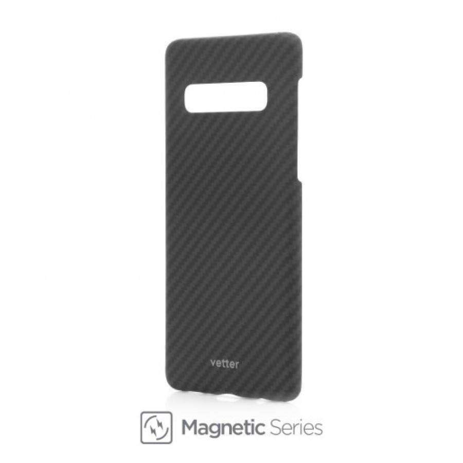 Husa de protectie Vetter pentru Samsung Galaxy S10 Clip On Ultra Slim Made from Aramid Fiber Kevlar Magnetic Black 1