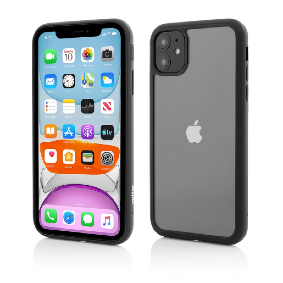 Husa de protectie Vetter pentru iPhone 11 Clip On Hybrid Dual Edge and Transparent Back Cover Black