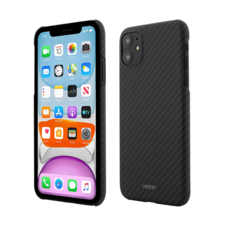 Husa de protectie Vetter pentru iPhone 11 Clip On Ultra Slim made from Aramid Fiber Kevlar Black