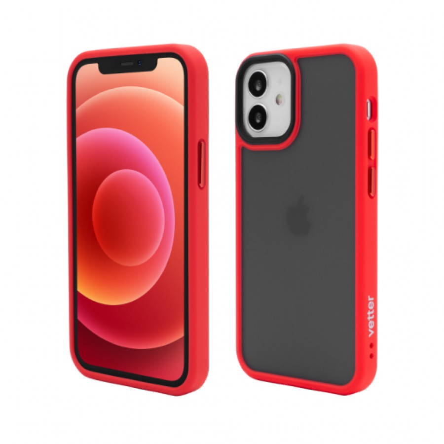 Husa de protectie Vetter pentru iPhone 12 mini Clip On Hybrid Shockproof Soft Edge and Rigid Matte Back Cover Red