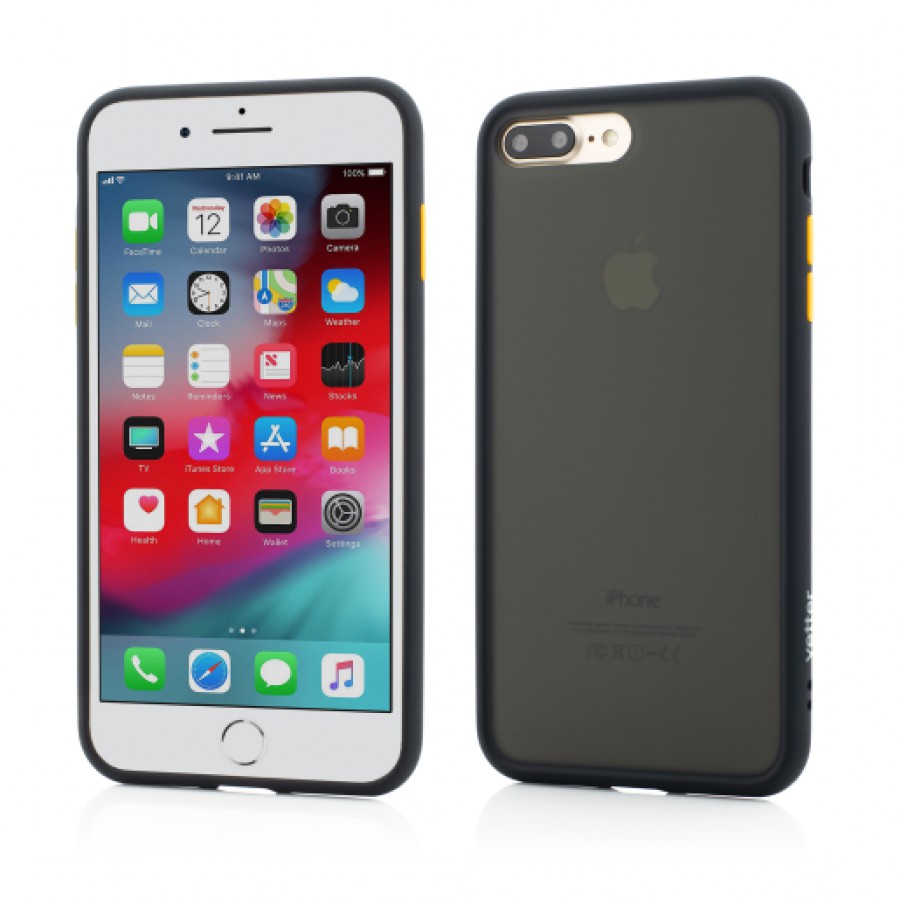 Husa de protectie Vetter pentru iPhone 8 Plus 7 Plus Clip On Hybrid Protection Shockproof Soft Edge and Rigid Matte Back Cover Black