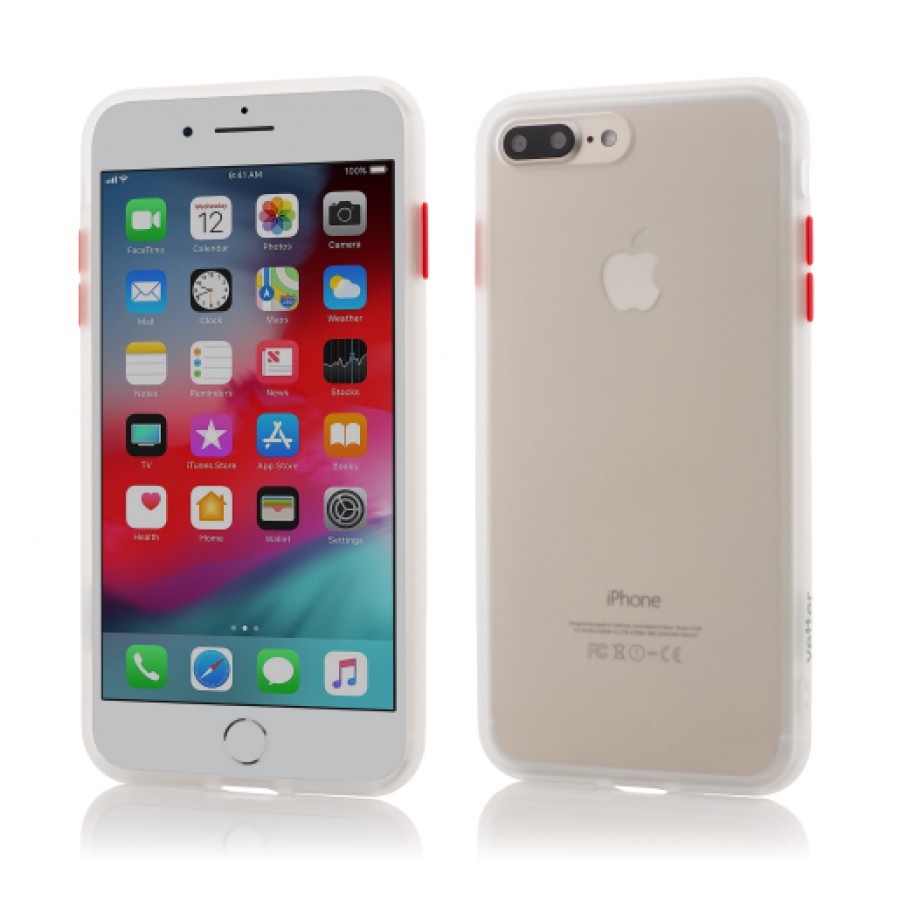 Husa de protectie Vetter pentru iPhone 8 Plus 7 Plus Clip On Hybrid Protection Shockproof Soft Edge and Rigid Matte Back Cover Transparent