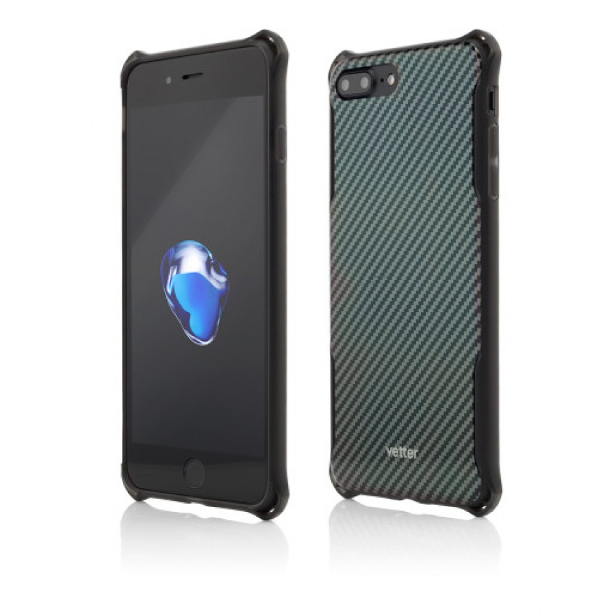 Husa de protectie Vetter pentru iPhone 8 Plus 7 Plus Clip On Hybrid Xtra Protection Carbon Look