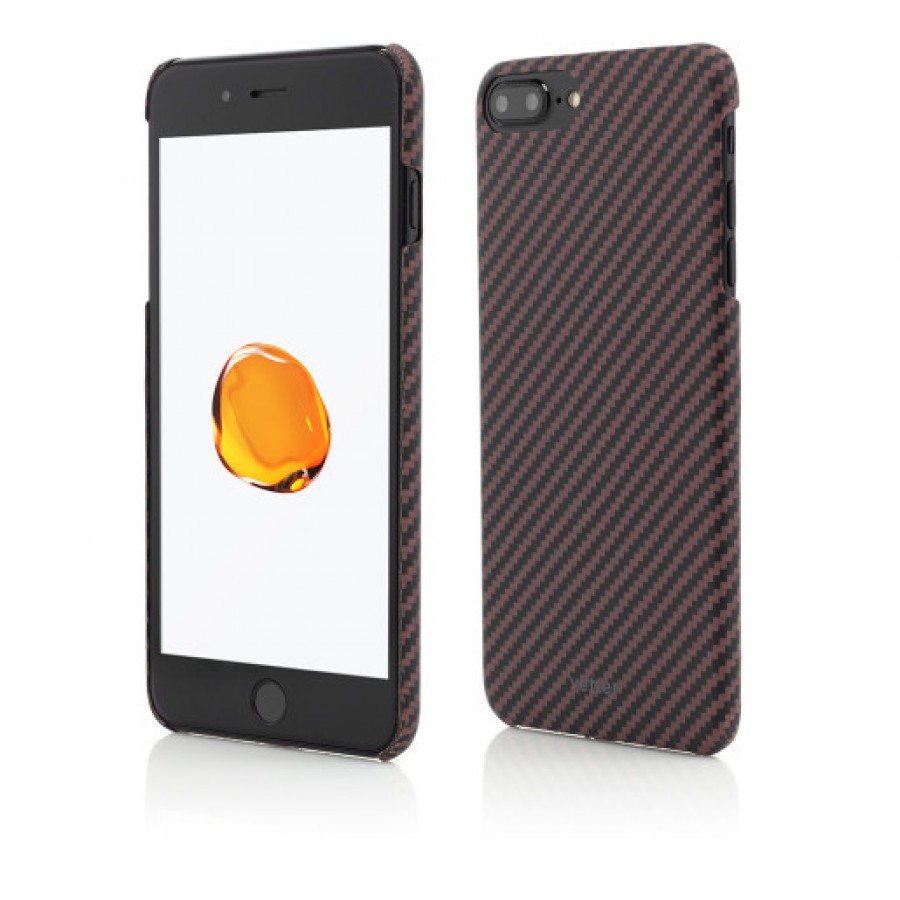 Husa de protectie Vetter pentru iPhone 8 Plus 7 Plus Clip On Ultra Slim made from Aramid Fiber Kevlar Brown