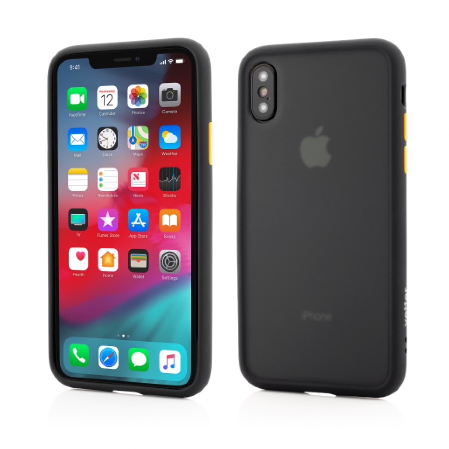 Husa de protectie Vetter pentru iPhone Xs Max Clip On Hybrid Protection Shockproof Soft Edge and Rigid Matte Back Cover Black