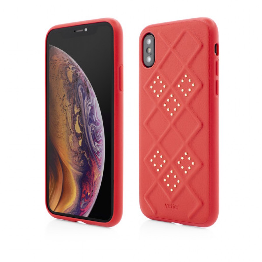 Husa de protectie Vetter pentru iPhone Xs Max Smart Case 3D Rhombus Design Red