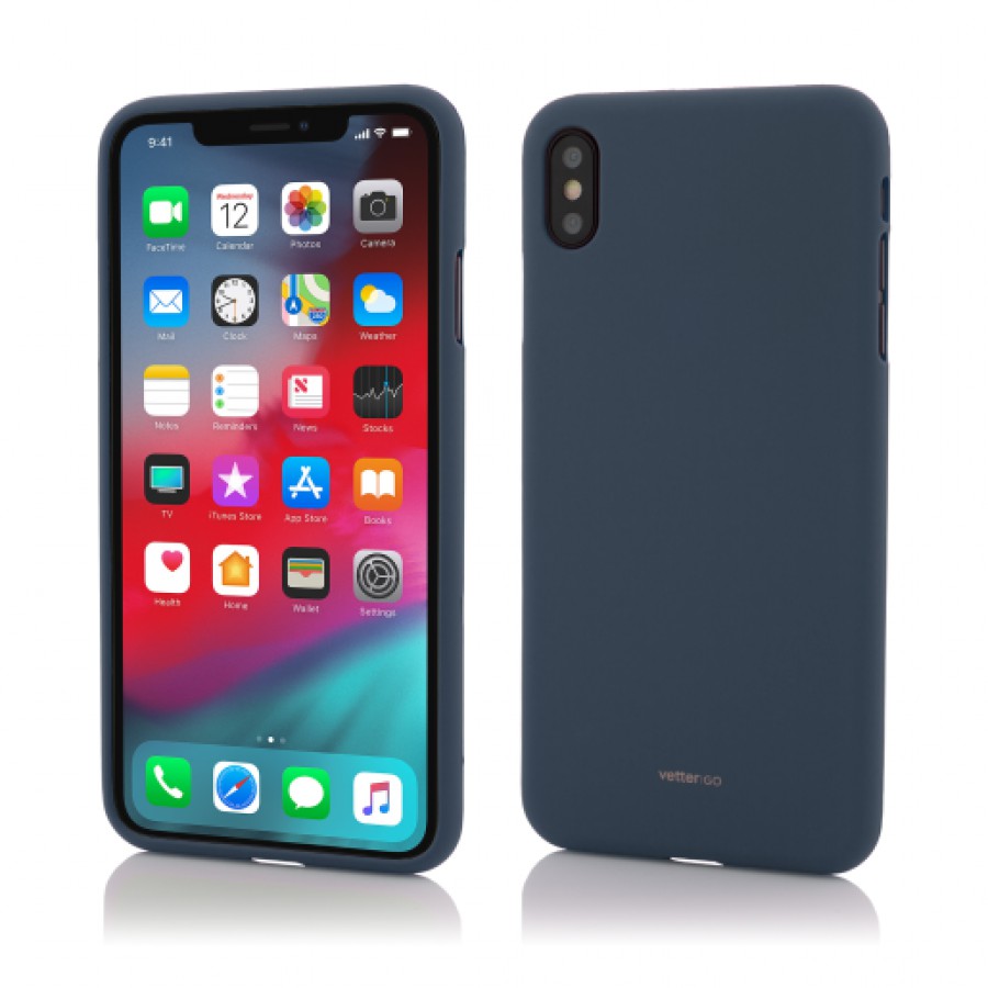 Husa de protectie Vetter pentru iPhone Xs Max Vetter GO Soft Touch Dark Blue