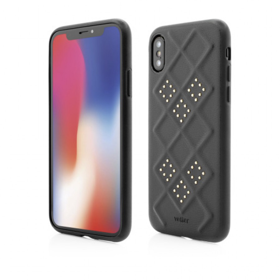 Husa de protectie Vetter pentru iPhone Xs Smart Case 3D Rhombus Design Black