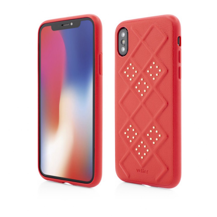 Husa de protectie Vetter pentru iPhone Xs Smart Case 3D Rhombus Design Red