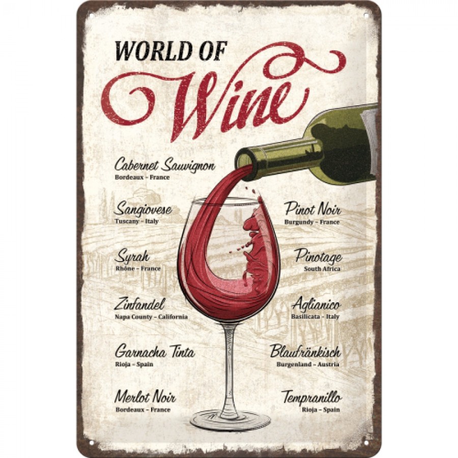 Placa metalica 20x30 World of Wine