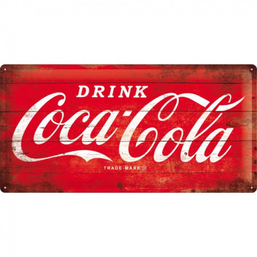 Placa metalica 25X50 Coca Cola Logo Red