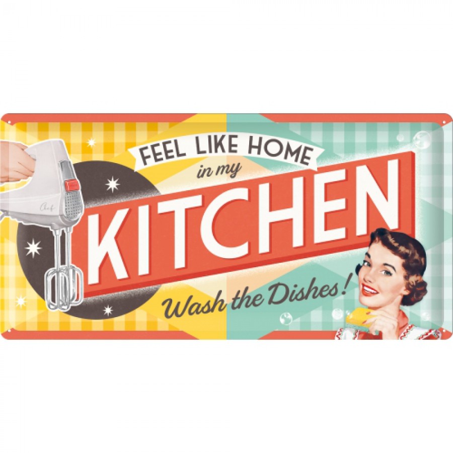 Placa metalica 25X50 Feel like home in my kitchen