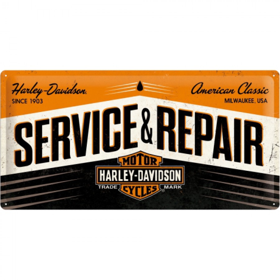 Placa metalica 25X50 Harley Davidson Service Repair