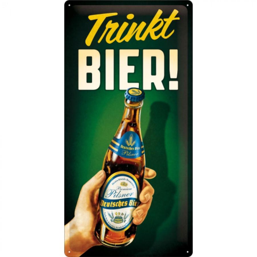 Placa metalica 25X50 Trinkt Bier