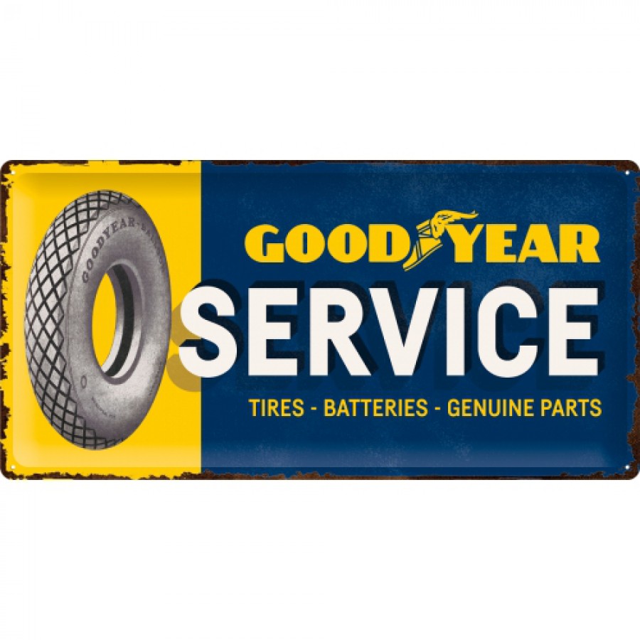 Placa metalica 25x50 Goodyear Service