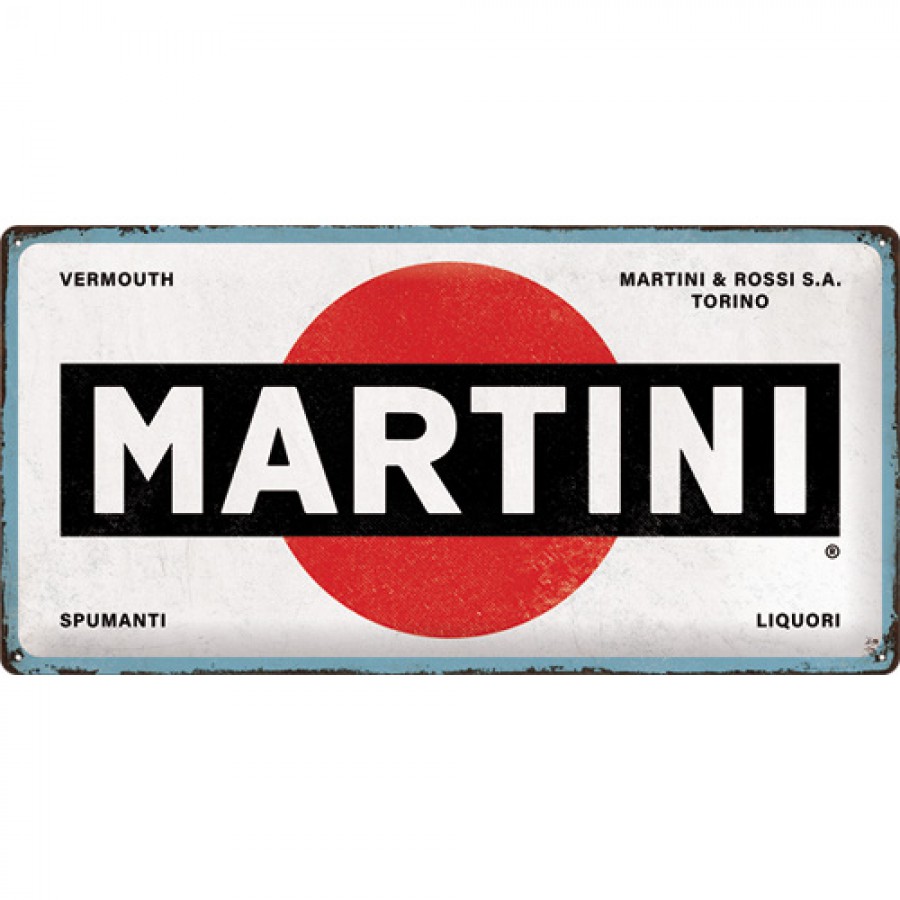 Placa metalica 25x50 Martini Logo White