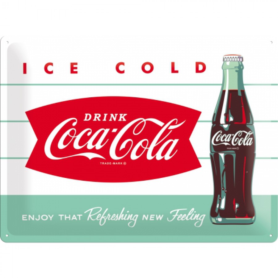 Placa metalica 30X40 Coca Cola Ice cold