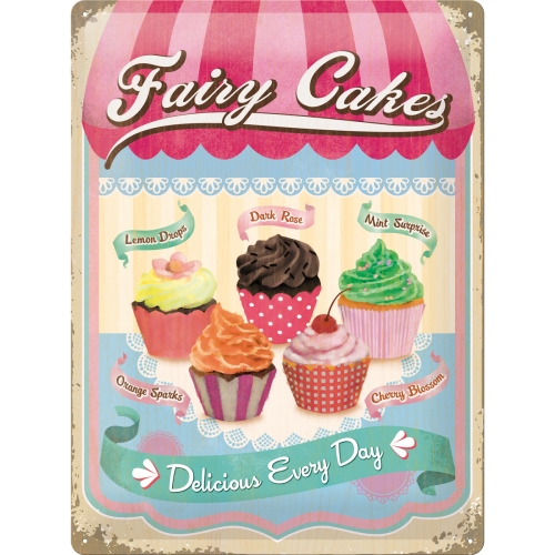 Placa metalica 30X40 Fairy Cakes 1
