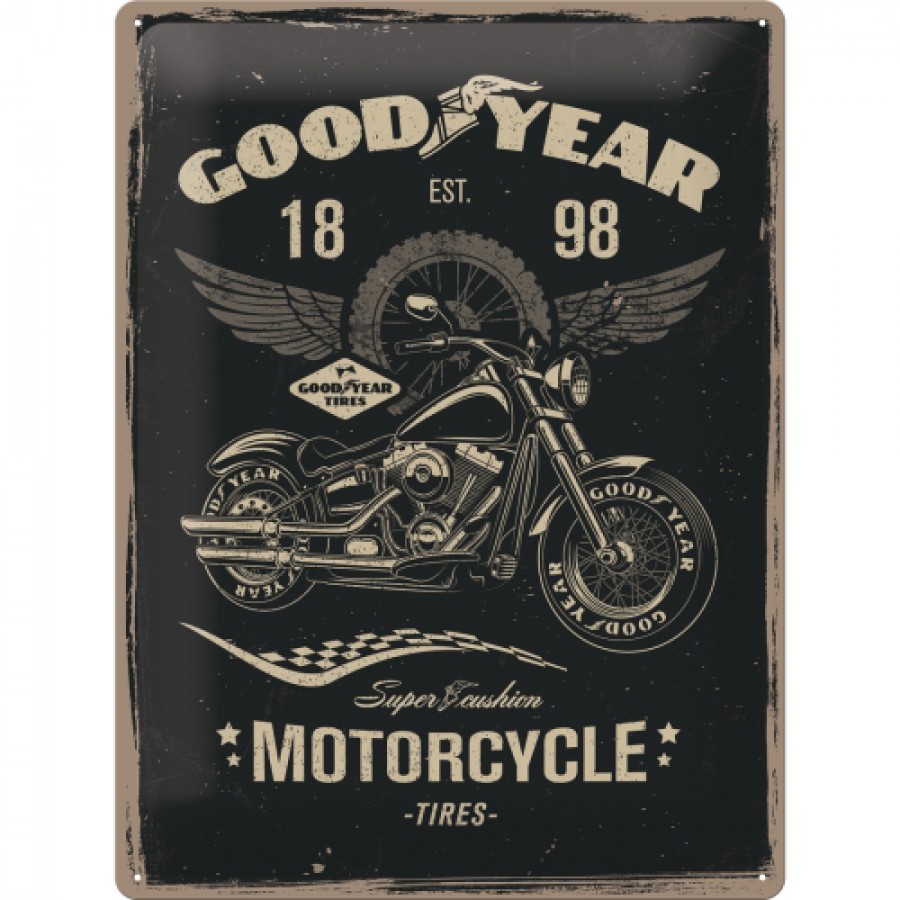 Placa metalica 30X40 Goodyear Motorcycle