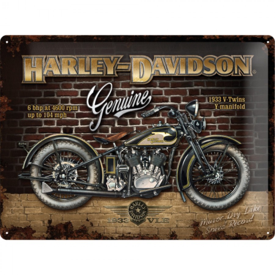 Placa metalica 30X40 Harley Davidson 1933