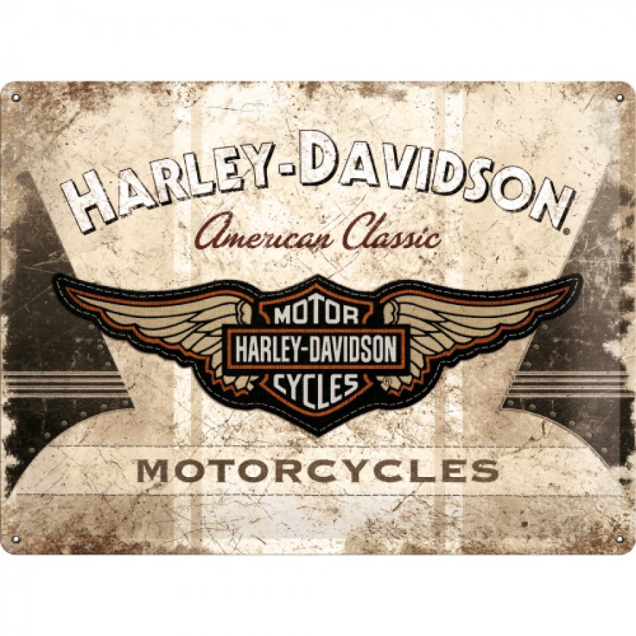 Placa metalica 30X40 Harley Davidson American Classic Logo