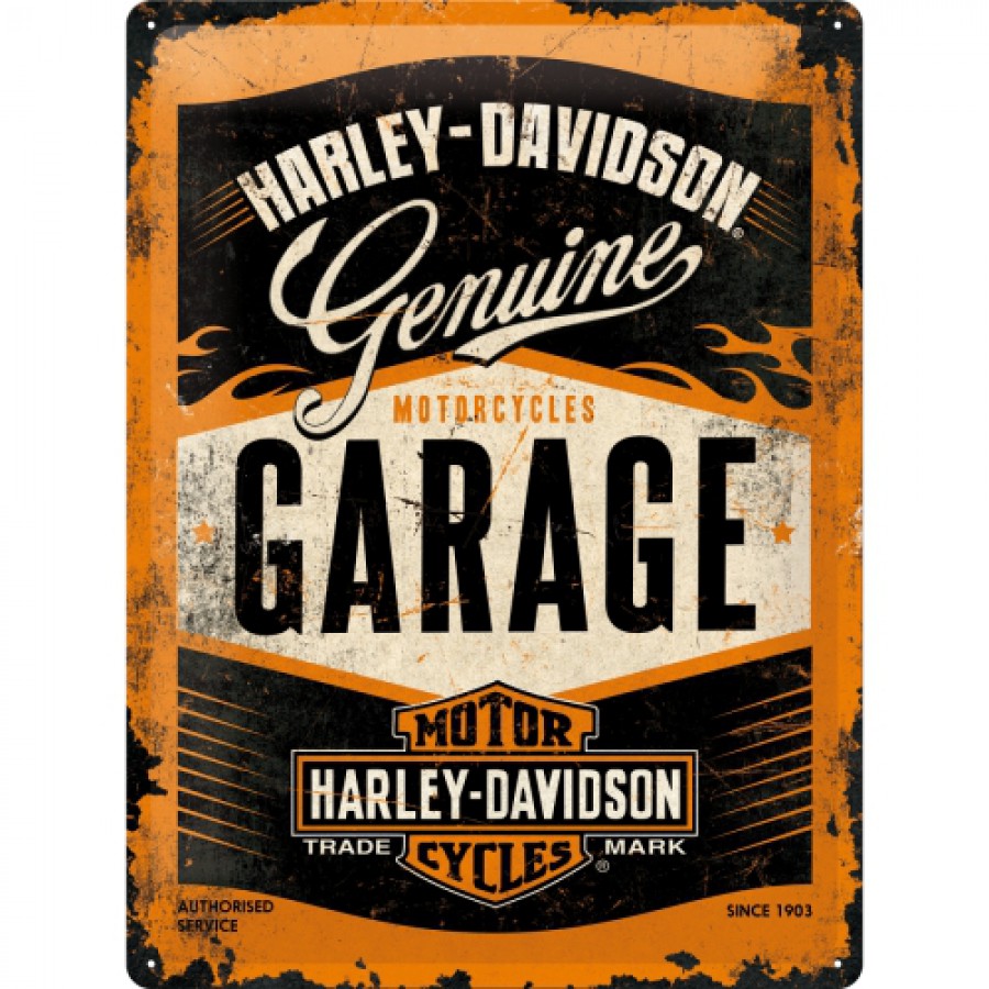 Placa metalica 30X40 Harley Davidson Garage