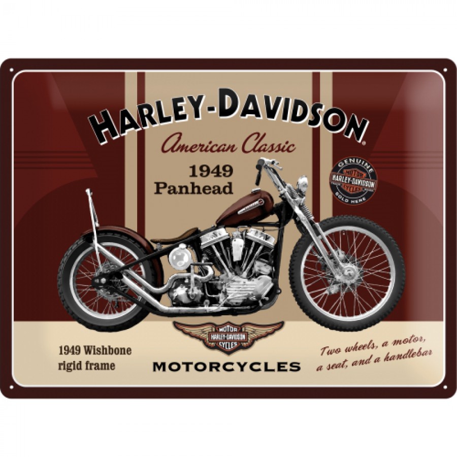 Placa metalica 30X40 Harley Davidson Panhead